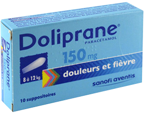 Image DOLIPRANE 150MG SUPPOSITOIRES 10